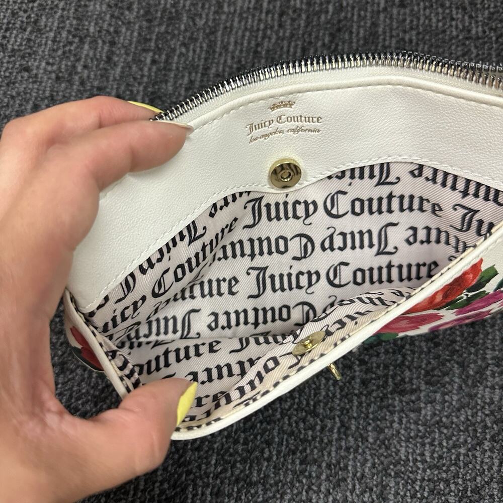 Juicy Couture Small Wristlet Clutch With Lock Charm Floral Print - Picture 7 of 7